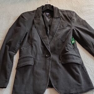 GAP Washed Black 16T Shaped Denim Jacket